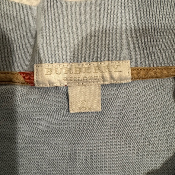 Burberry Light Blue Kids Polo Shirt - Picture 2 of 6